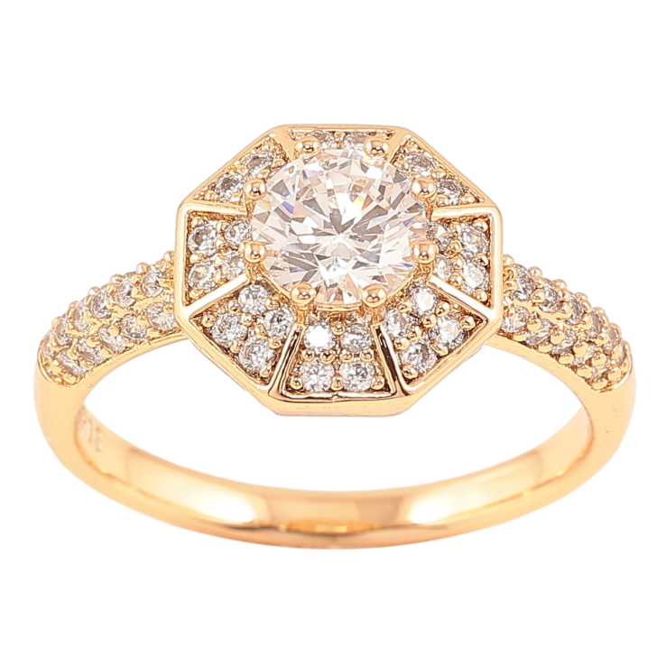 Кольцо Xuping Позолота 18K Инкрустация цирконием фото №18