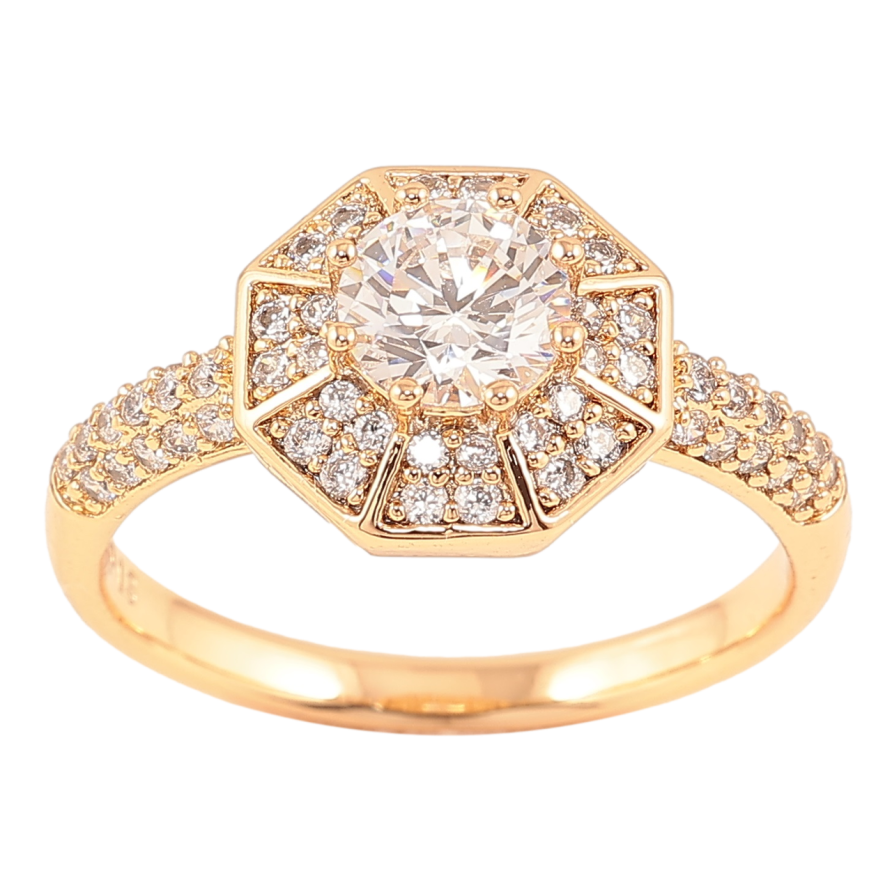 Кольцо Xuping Позолота 18K Инкрустация цирконием фото №1