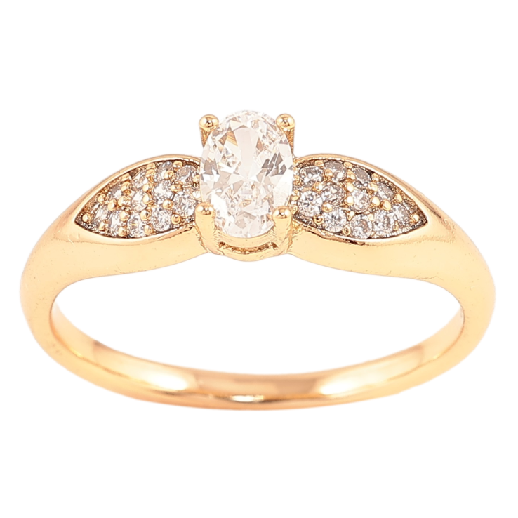 Кольцо Xuping Позолота 18K Фианит с лепестками циркония фото №10