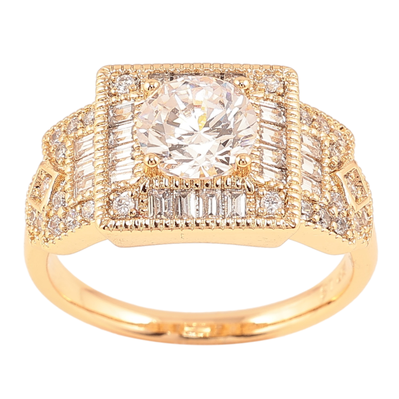 Кольцо Xuping Позолота 18K Инкрустация цирконием фото №1