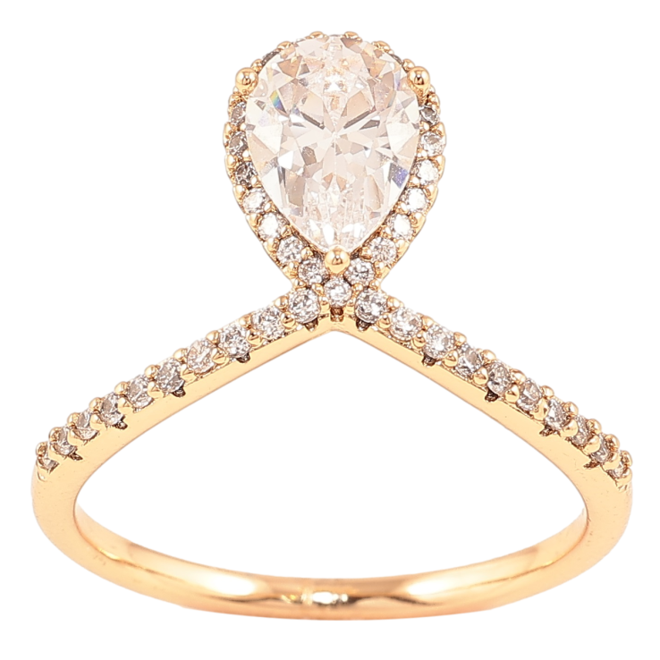 Кольцо Xuping Позолота 18K Кристальная петелька фото №24