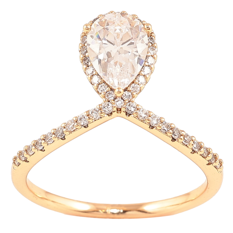 Каблучка Xuping Позолота 18K «Кришталева петелька» фото №2