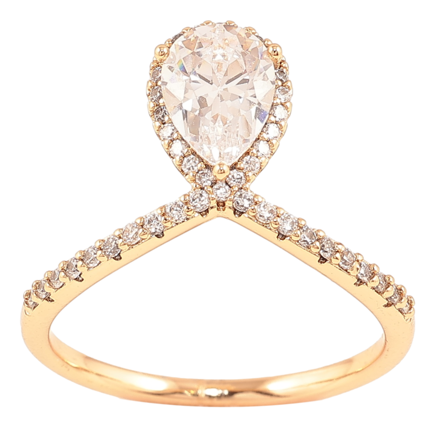 Кольцо Xuping Позолота 18K Кристальная петелька фото №1