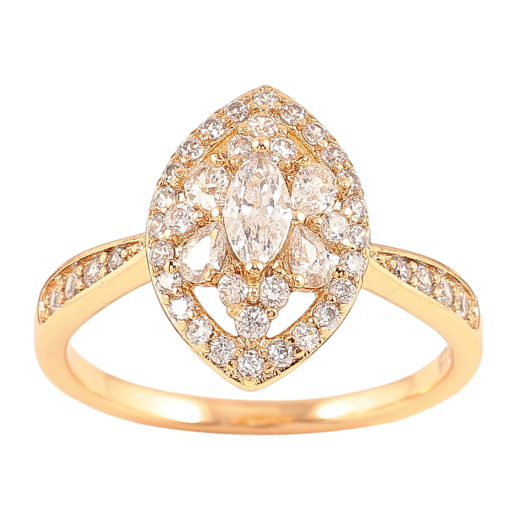 Кольцо Xuping Позолота 18K Узор с инкрустацией цирконием фото №11