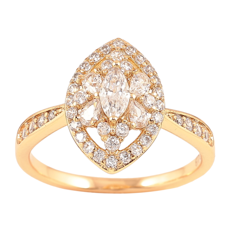 Каблучка Xuping Позолота 18K «Візерунок з інкрустацією цирконієм» фото №2