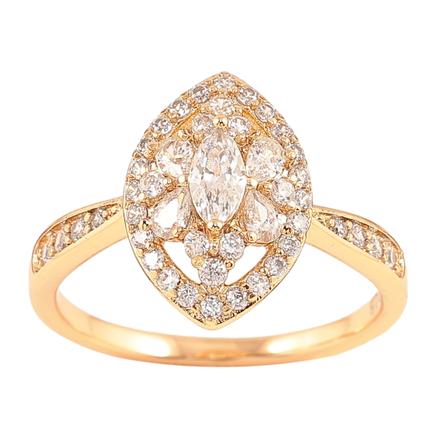 Кольцо Xuping Позолота 18K Узор с инкрустацией цирконием фото №1