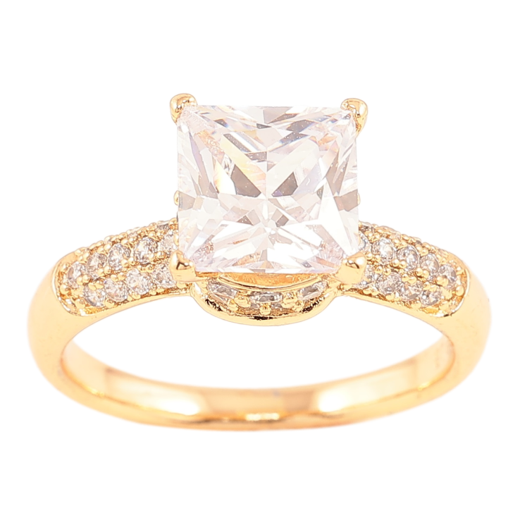 Кольцо Xuping Позолота 18K Фианит с инкрустацией цирконием фото №21