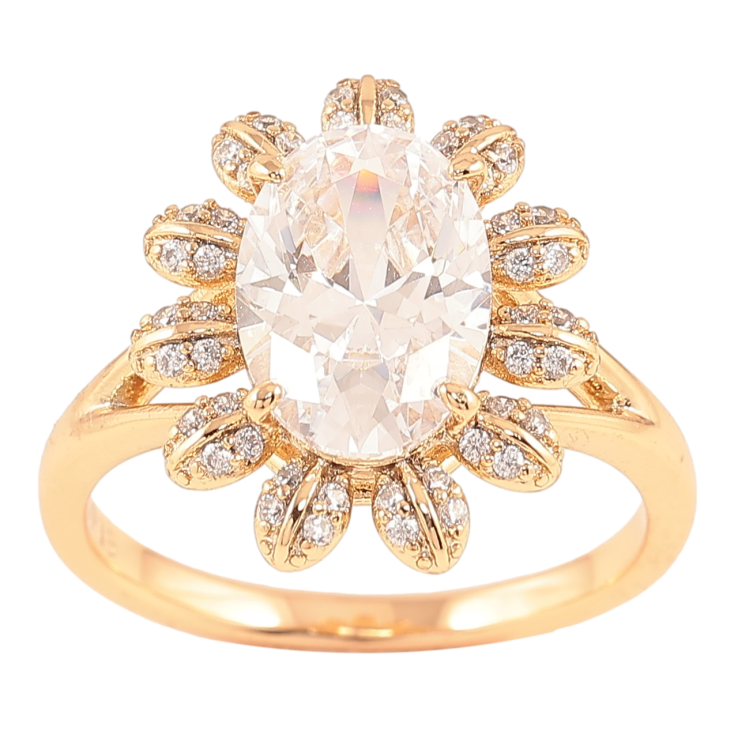 Кольцо Xuping Позолота 18K Цветок с фианитом фото №23