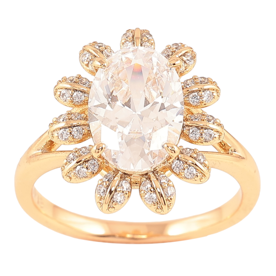 Кольцо Xuping Позолота 18K Цветок с фианитом фото №1