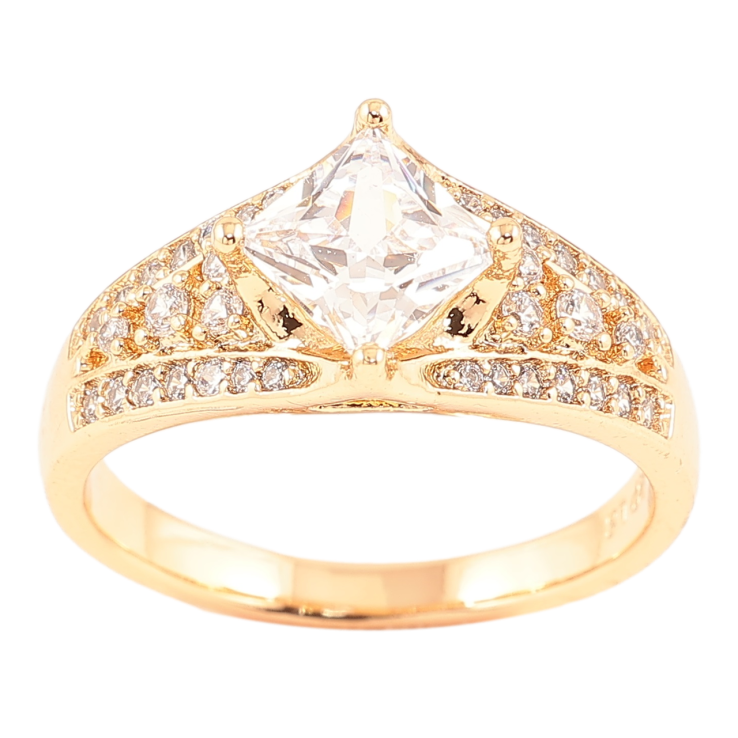 Кольцо Xuping Позолота 18K Узор с цирконием и фианитом фото №6