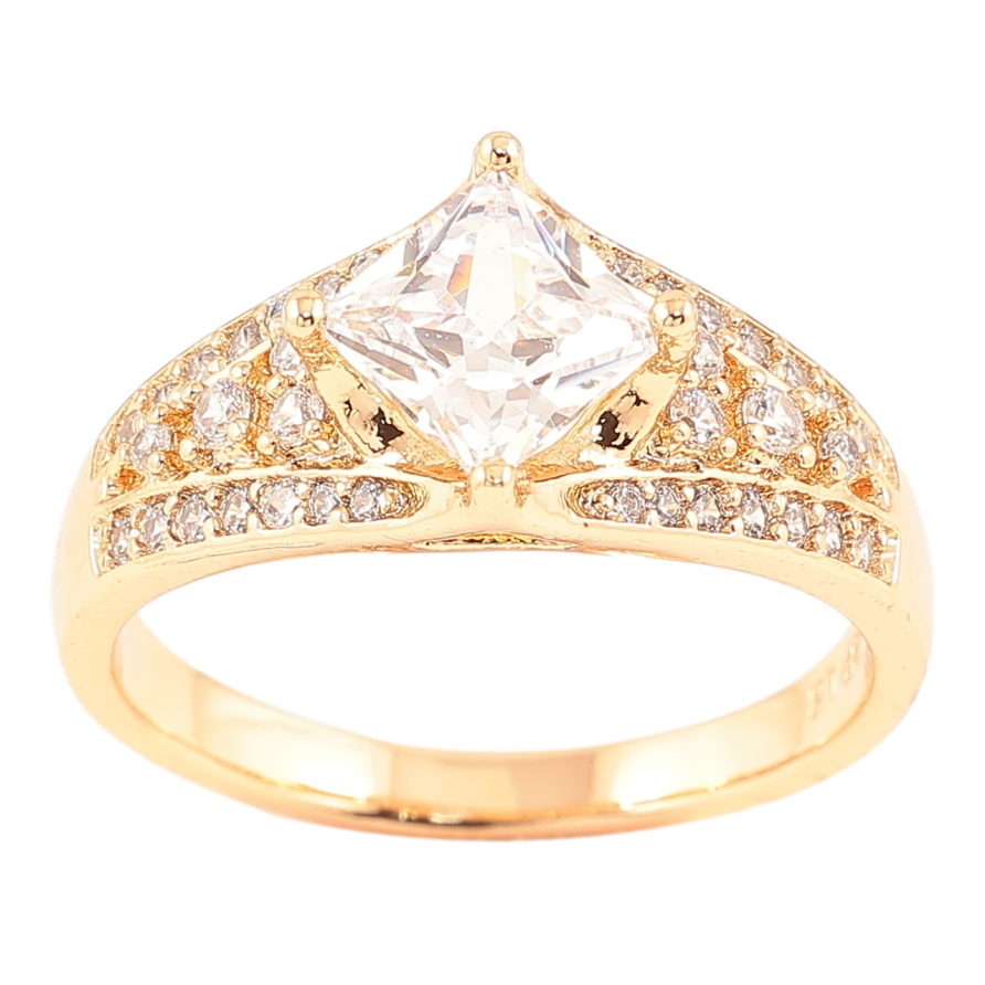 Кольцо Xuping Позолота 18K Узор с цирконием и фианитом фото №1