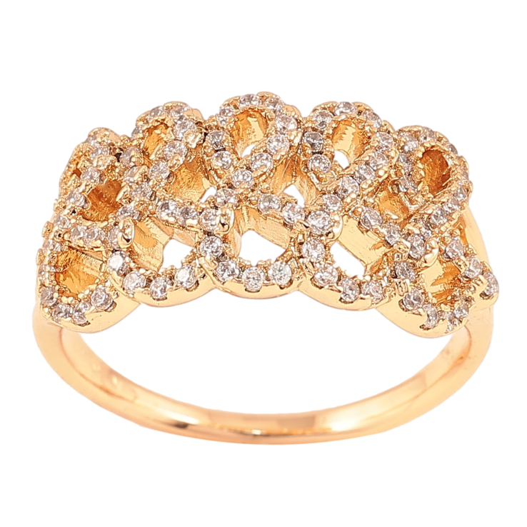 Кольцо Xuping Позолота 18K Узор с цирконием фото №7