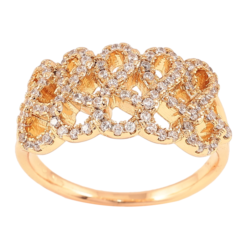 Каблучка Xuping Позолота 18K «Візерунок з цирконієм» фото №1