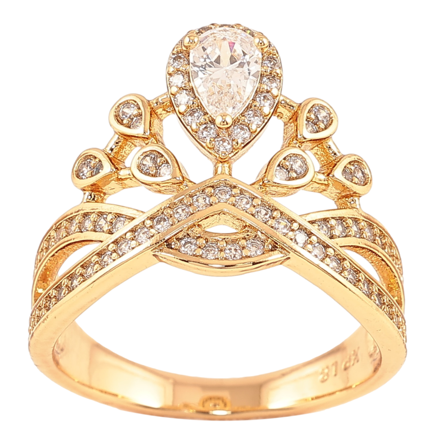 Кольцо Xuping Позолота 18K Декоративная тиара с цирконием фото №1