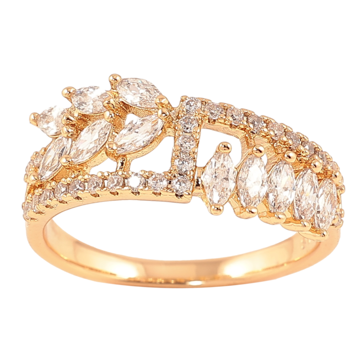 Кольцо Xuping Позолота 18K Кристальный узор фото №8