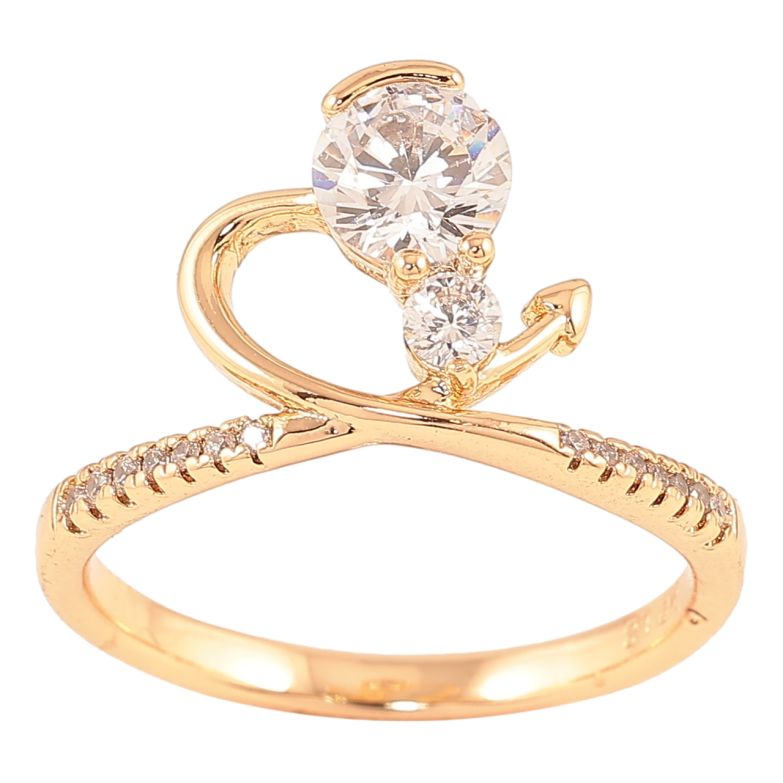 Каблучка Xuping Позолота 18K «Серце з цирконієм» фото №1