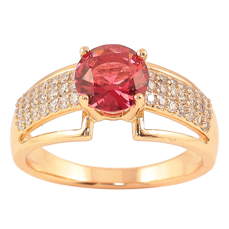 Каблучка Xuping Позолота 18K «Інкрустація цирконієм з червоним фіанітом» фото №1