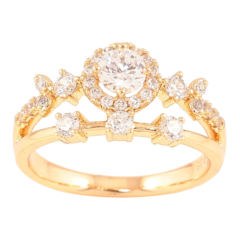 Кольцо Xuping Позолота 18K Узор с цирконием фото №7