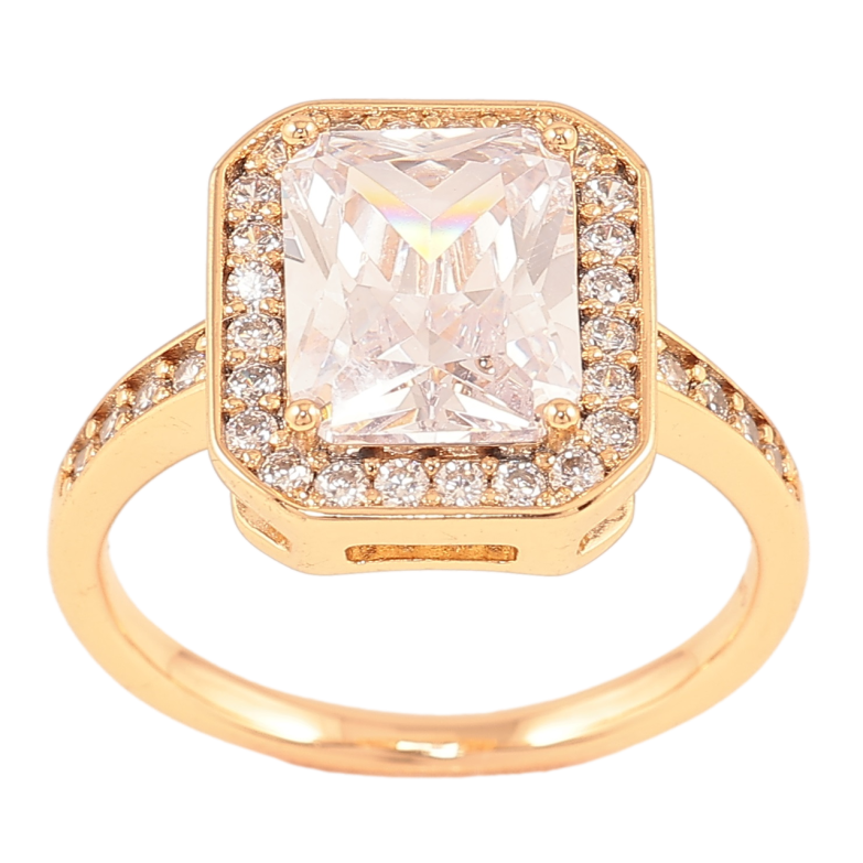 Кольцо Xuping Позолота 18K Фианит в обрамлении циркония фото №1