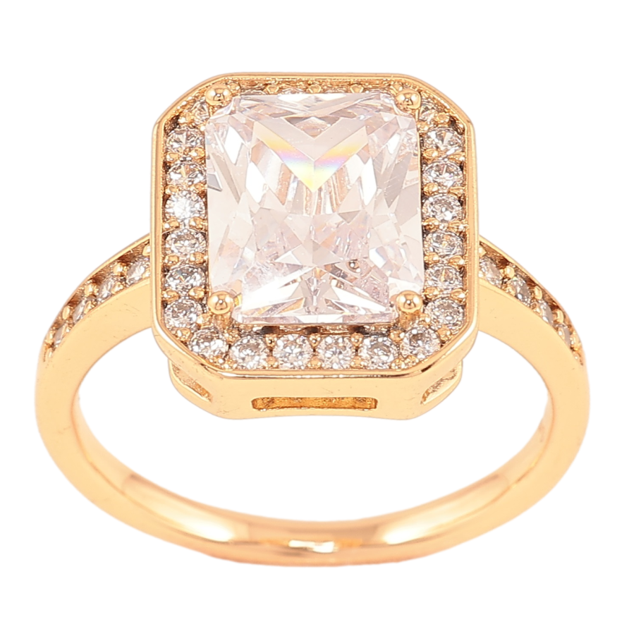 Кольцо Xuping Позолота 18K Фианит в обрамлении циркония фото №1