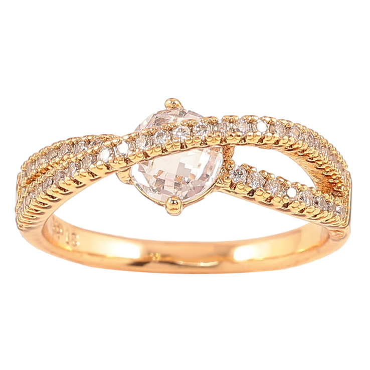 Кольцо Xuping Позолота 18K Дорожки циркония с фианитом фото №6