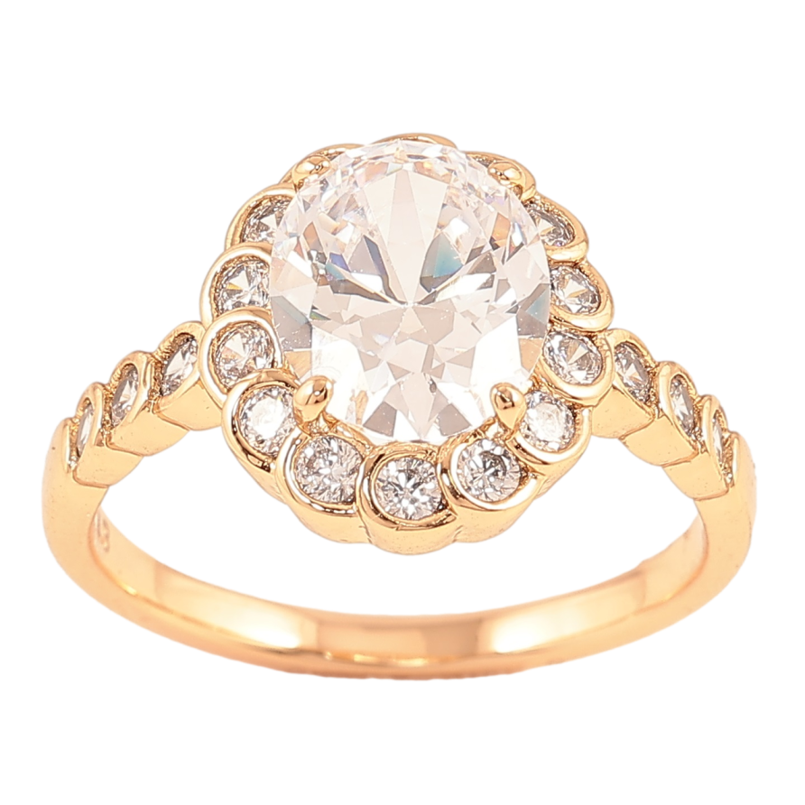 Кольцо Xuping Позолота 18K Фианит в обрамлении циркония фото №1