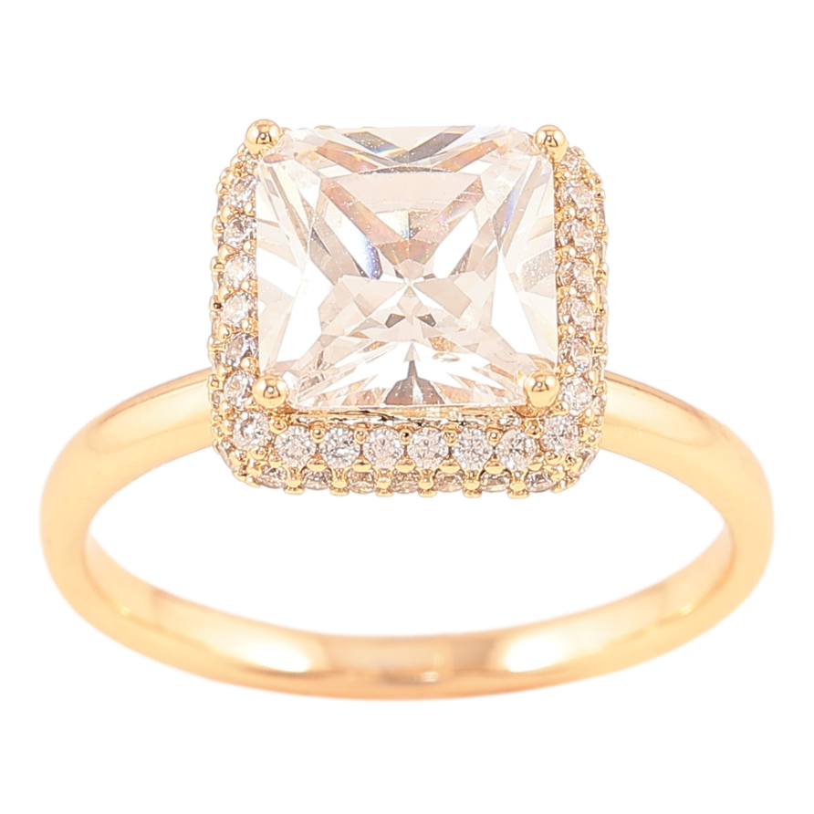 Кольцо Xuping Позолота 18K Фианит в оправе с цирконием фото №1