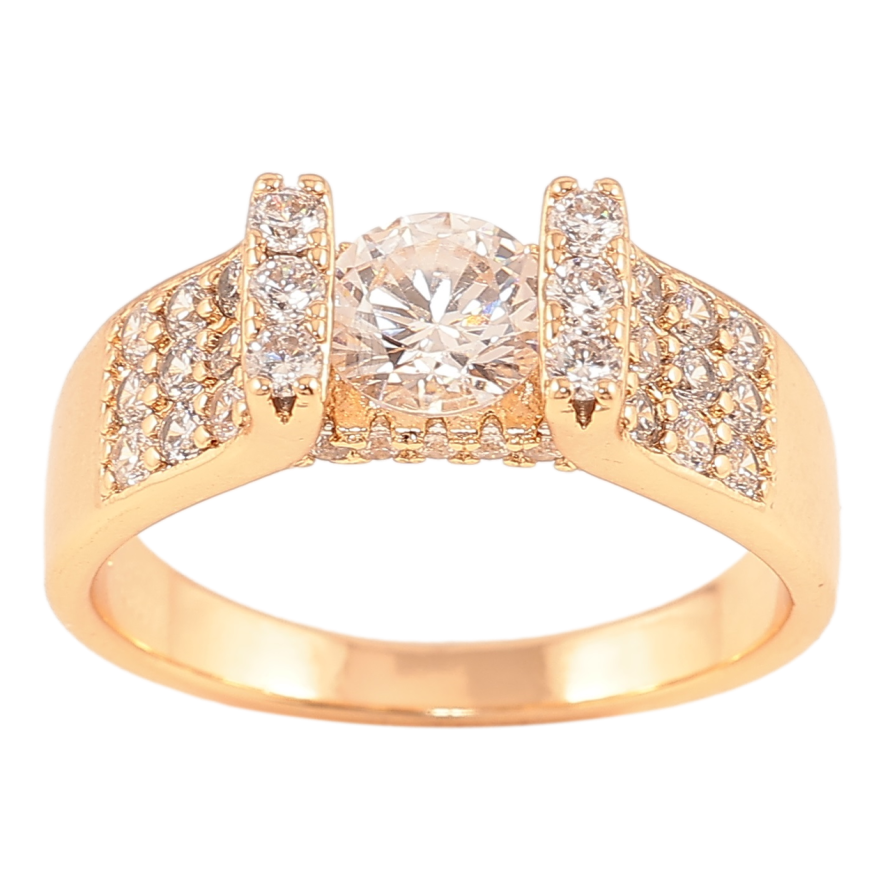 Кольцо Xuping Позолота 18K Фианит в оправе с цирконием фото №1