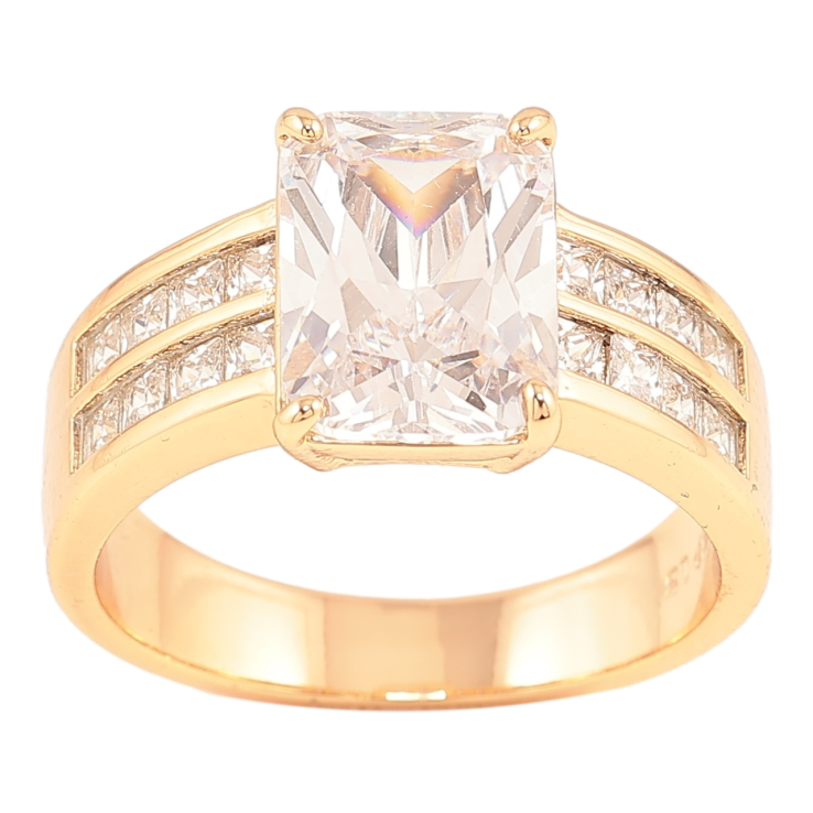 Кольцо Xuping Позолота 18K Фианит на дорожках циркония фото №20