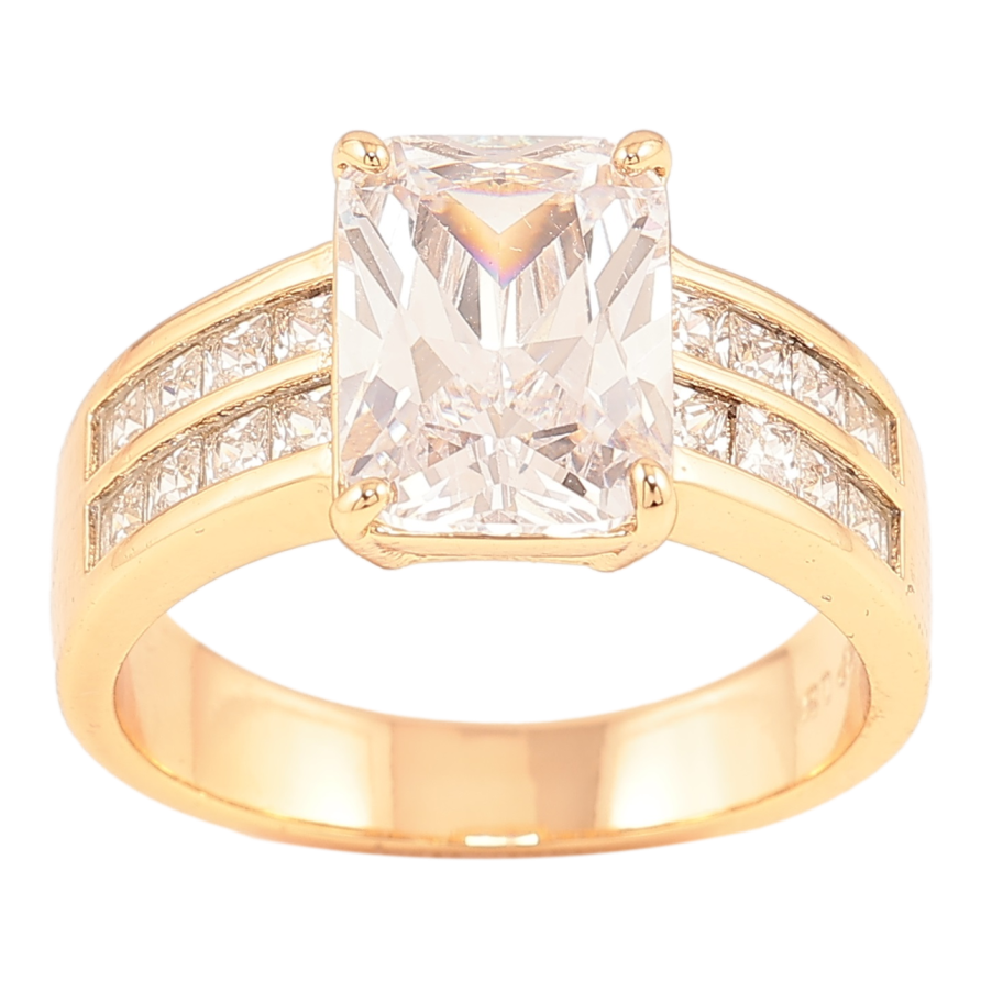 Кольцо Xuping Позолота 18K Фианит на дорожках циркония фото №1