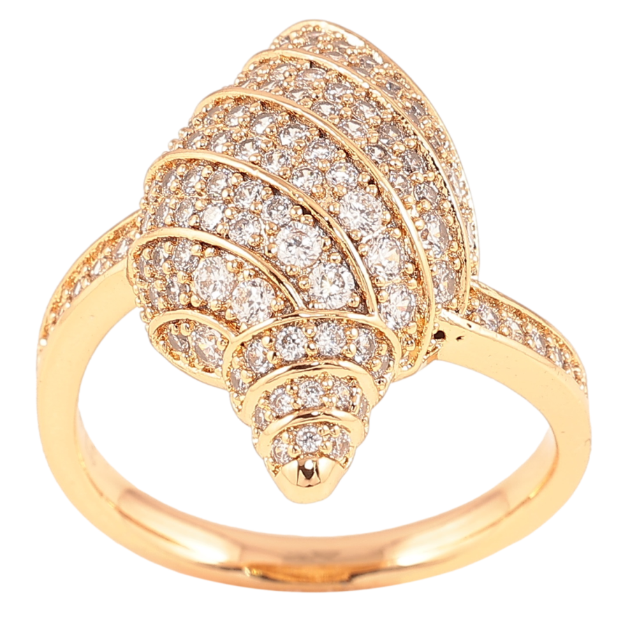 Кольцо Xuping Позолота 18K Ракушка с инкрустацией цирконием фото №1