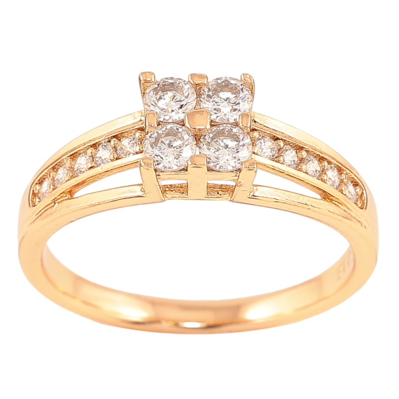 Каблучка Xuping Позолота 18K «Візерунок з цирконієм» фото №3