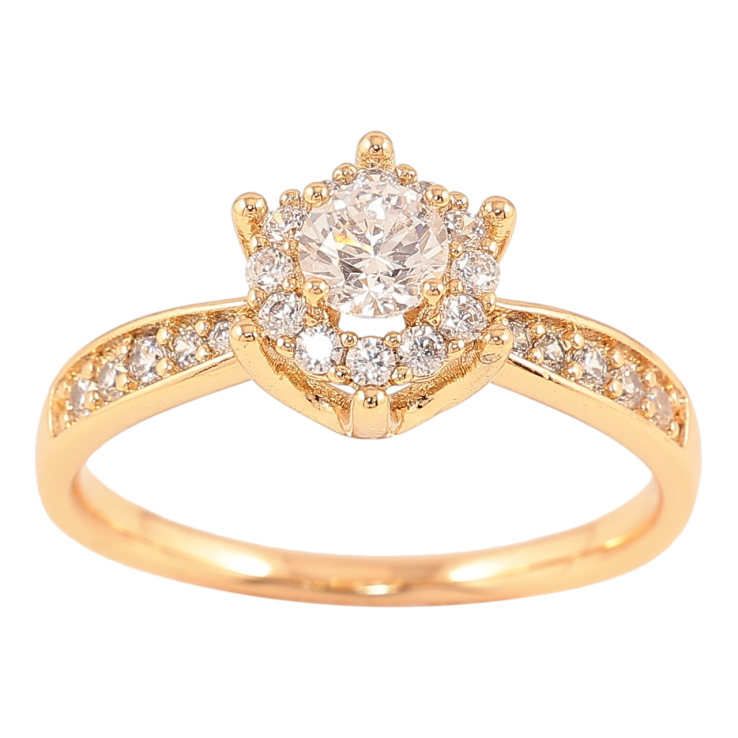 Кольцо Xuping Позолота 18K Искристость фото №2