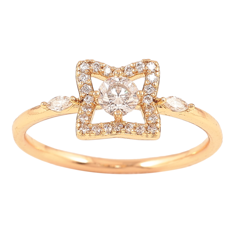 Каблучка Xuping Позолота 18K «Візерунок з цирконієм» фото №1