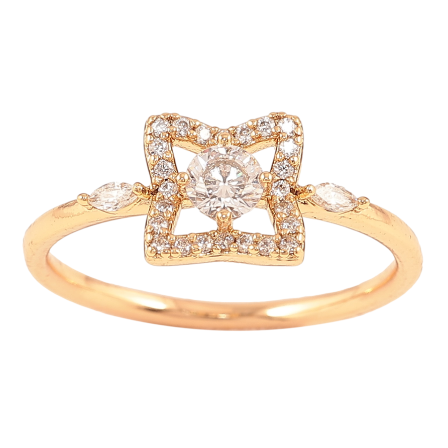 Каблучка Xuping Позолота 18K «Візерунок з цирконієм» фото №1