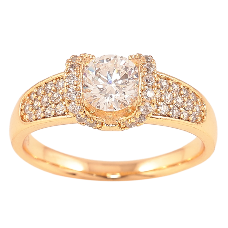 Каблучка Xuping Позолота 18K «Фіаніт в оправі з цирконієм» фото №1