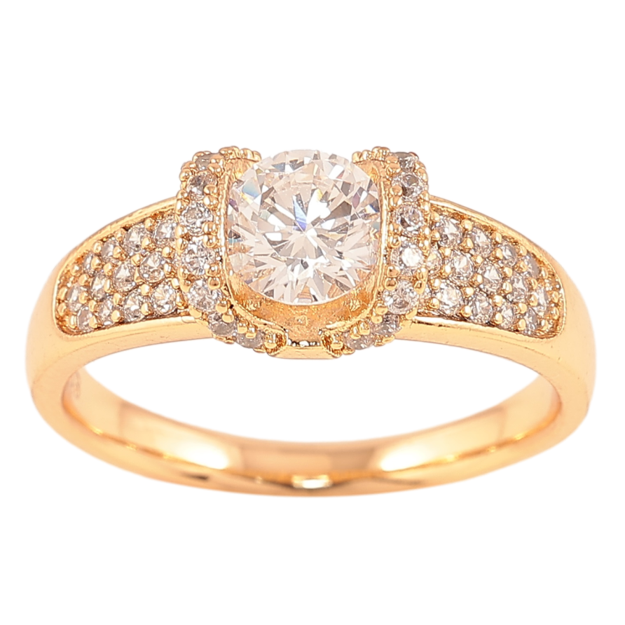 Кольцо Xuping Позолота 18K Фианит в оправе с цирконием фото №1