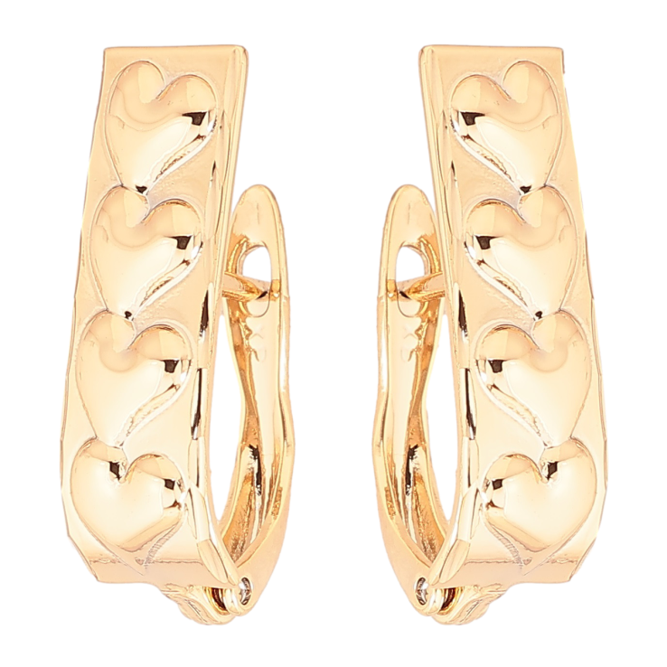 Серьги Xuping Позолота 18K английский замок Узор сердечки фото №25
