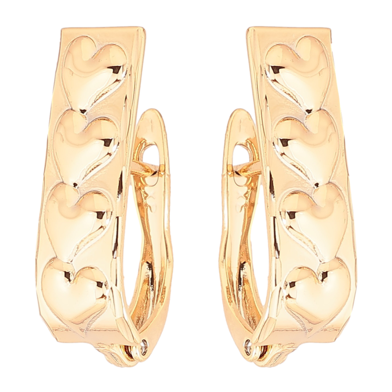 Серьги Xuping Позолота 18K английский замок Узор сердечки фото №1