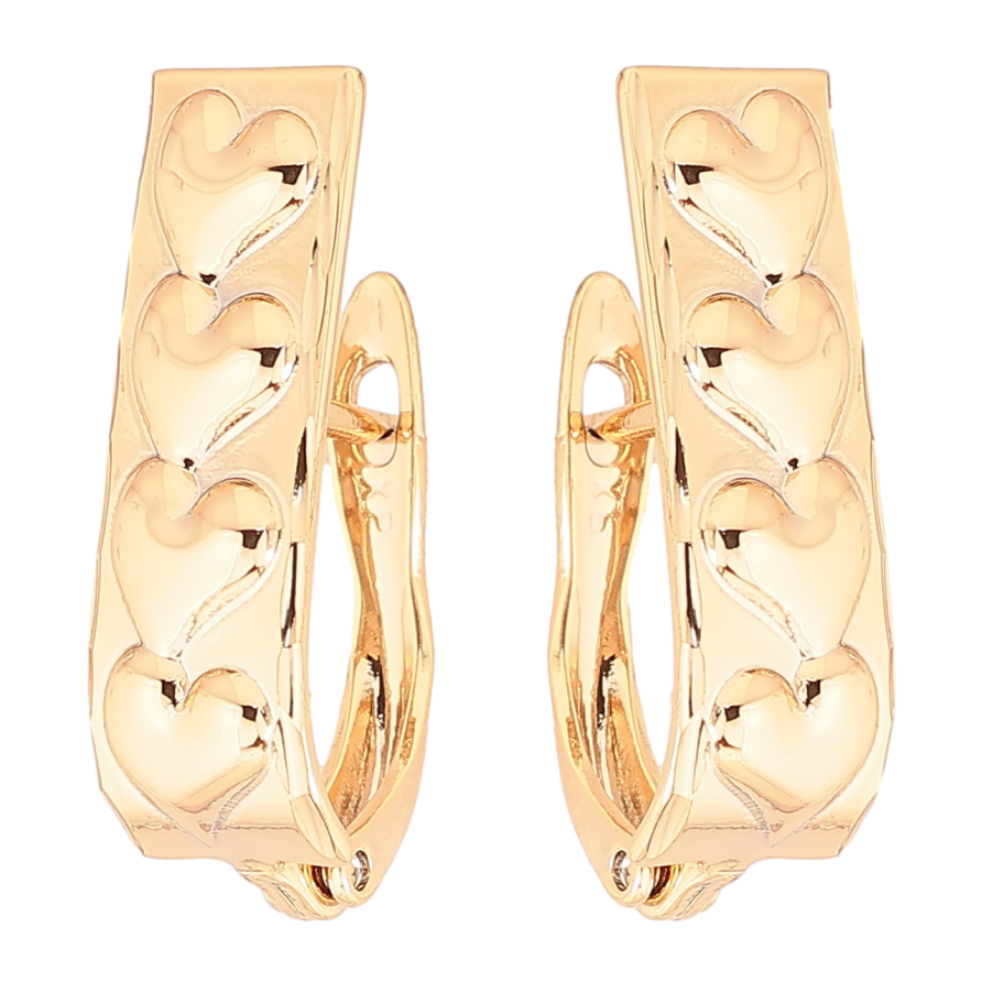 Серьги Xuping Позолота 18K английский замок Узор сердечки фото №1