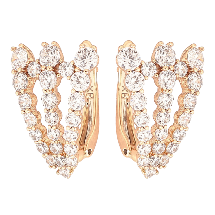 Серьги Xuping Позолота 18K английский замок Узор из дорожек циркония фото №11