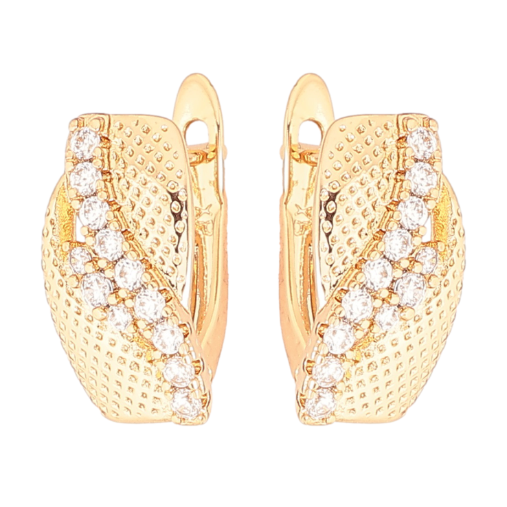 Серьги Xuping Позолота 18K английский замок Узор с цирконием фото №15