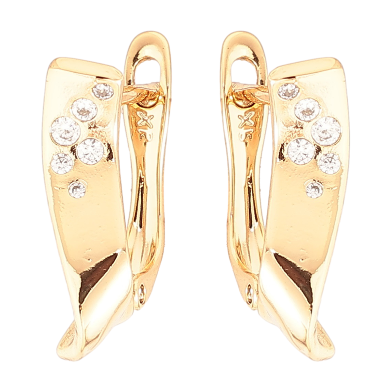 Серьги Xuping Позолота 18K английский замок Узор с цирконием фото №1