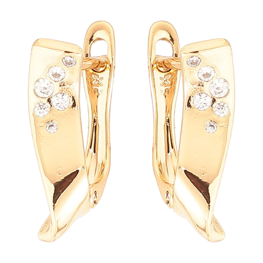 Серьги Xuping Позолота 18K английский замок Узор с цирконием фото №1