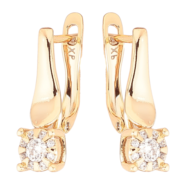 Серьги Xuping Позолота 18K английский замок Узор с цирконием фото №20