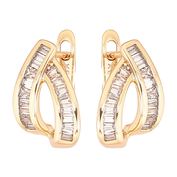 Серьги Xuping Позолота 18K английский замок Узор из дорожек циркония фото №21