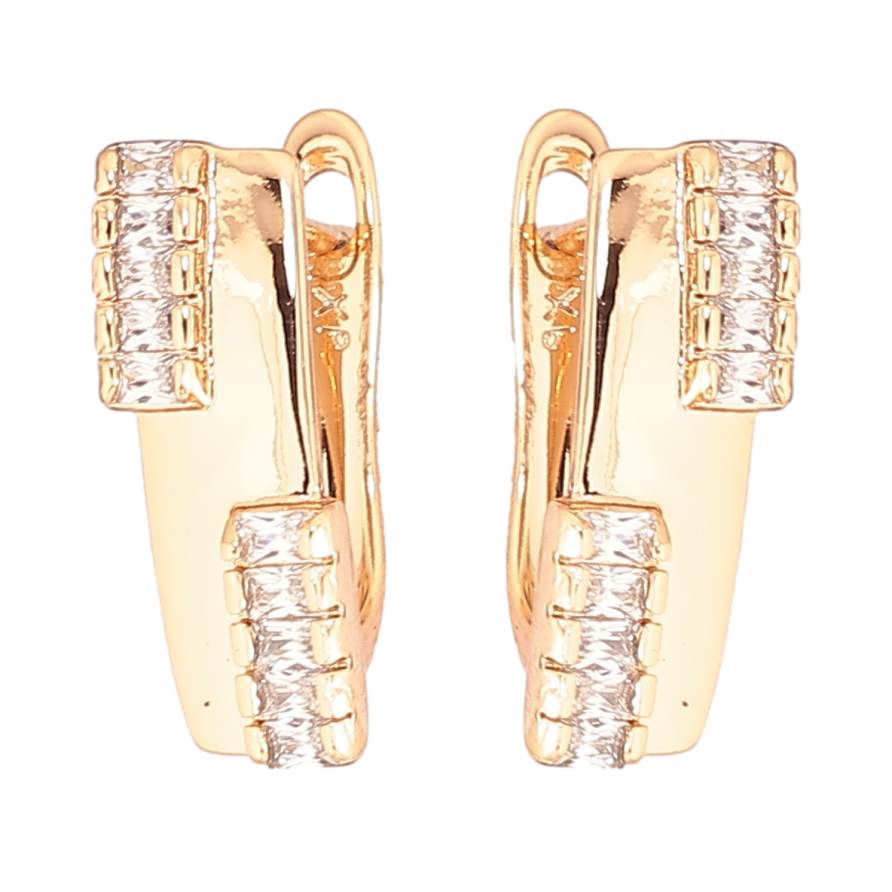 Серьги Xuping Позолота 18K английский замок Узор из дорожек циркония фото №1