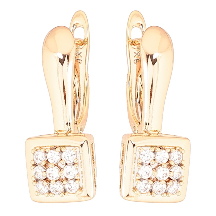 Серьги Xuping Позолота 18K английский замок Узор с инкрустацией цирконием фото №10