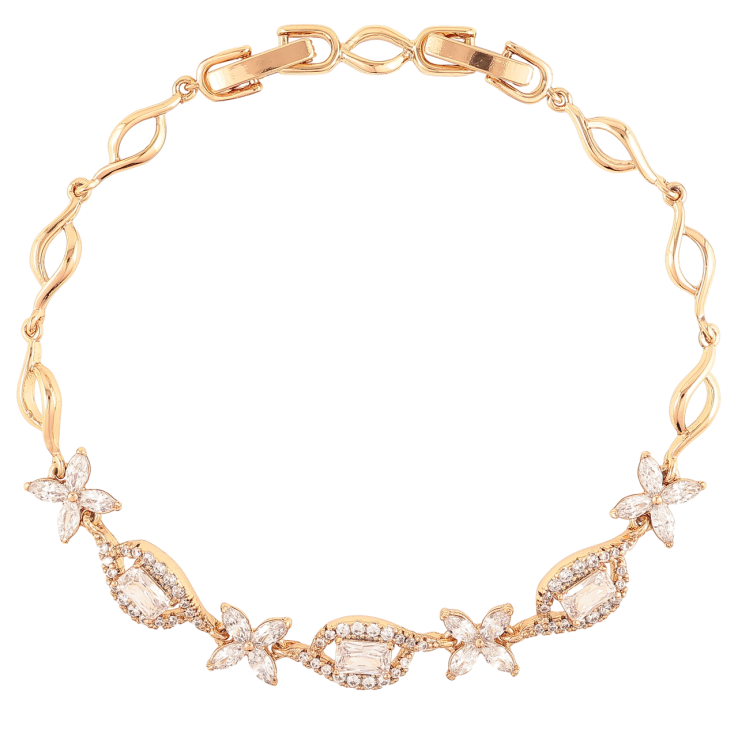 Браслет Xuping Позолота 18K «Візерунок з кришталевими квіточками» розмір з доп. замком 17,19см х 4.5мм фото №16