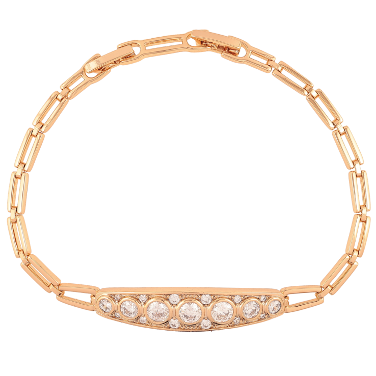 Браслет Xuping Позолота 18K «Вставка з цирконієм» розмір з доп. замком 17.5,19.5см х 3.5мм фото №13